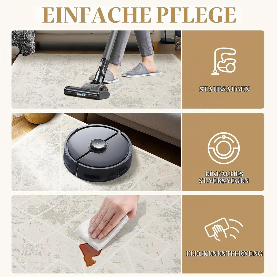 Leesentec Teppich Wohnzimmer Teppich Schlafzimmer Geometrische Teppich Moderner Abstrakter Teppiche