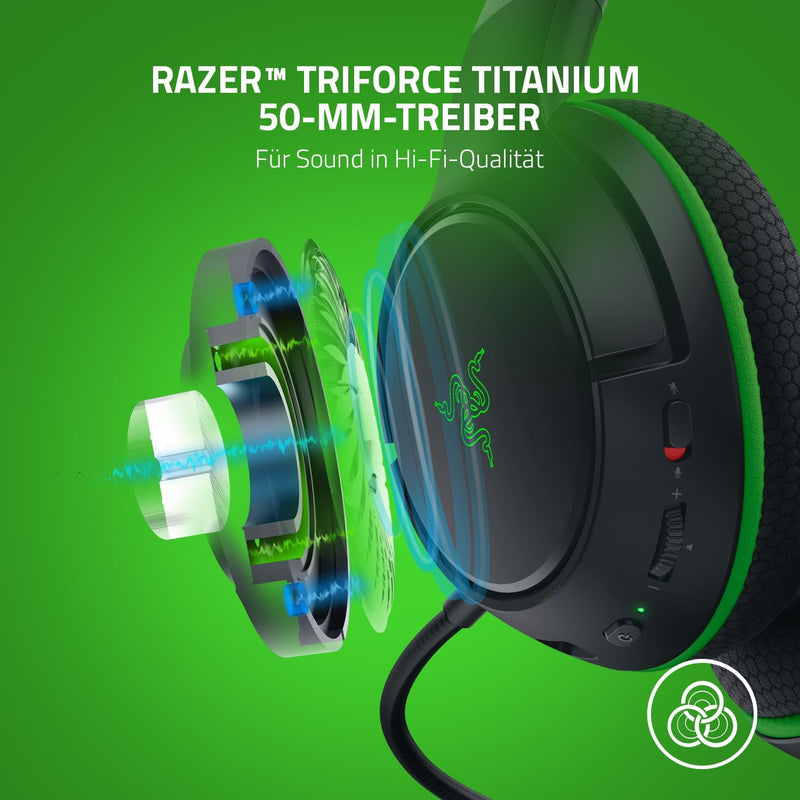 Razer Kaira - Kabellose Gaming Kopfhörer für Xbox Series X/S + Xbox One + PC (Wireless Headset, 50-m