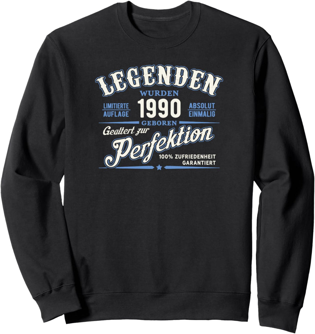 Vintage 34 Geburtstag Geboren 1990 Gealtert Zur Perfektion Sweatshirt