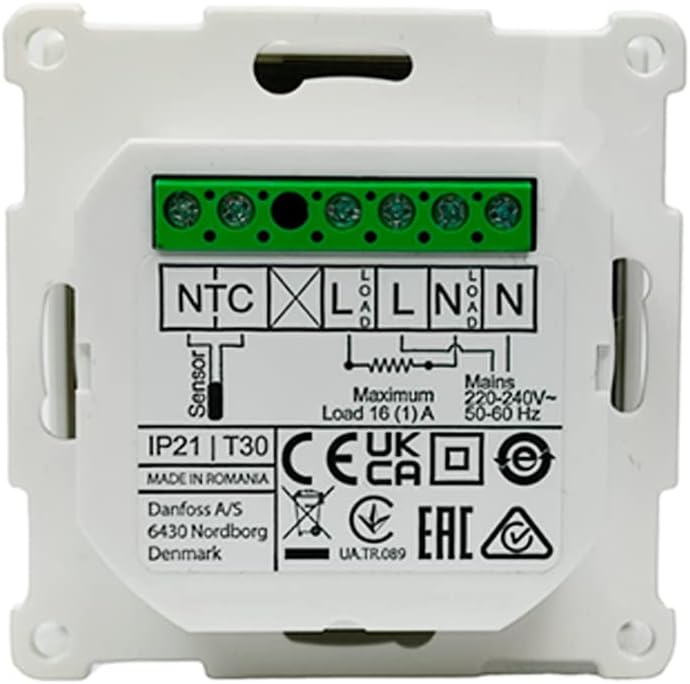 DEVI Raum+BodenThermostat 140F1141 RAL9010 Raumthermostat/Uhrenthermostat 5703466239636, White x Whi