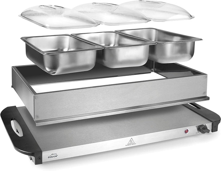 Lacor 69445 Buffet Warmer 3xGN 1/3, rostfreier Edelstahl