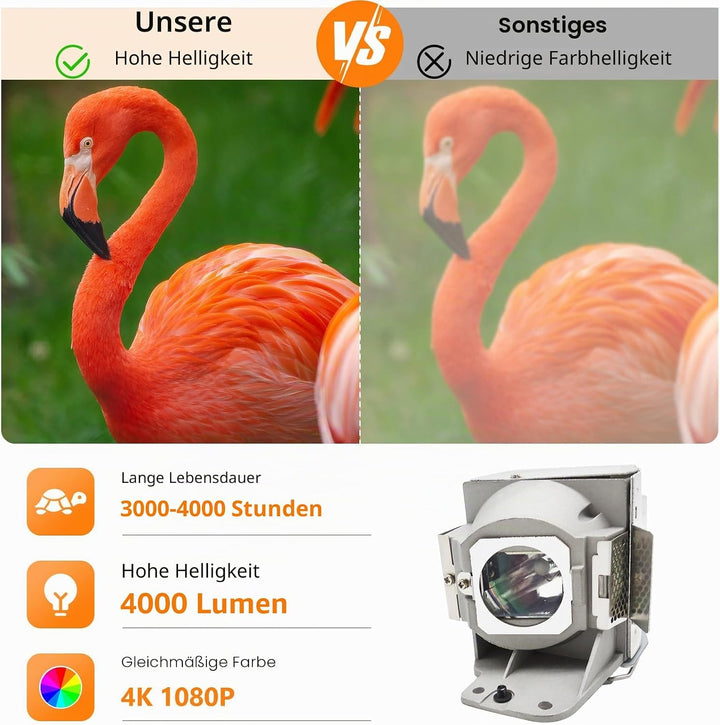 Supermait 5J.JAH05.001 A+ Qualität Ersatz Projektor Lampe Beamerlampe Birne mit Gehäuse Kompatibel m