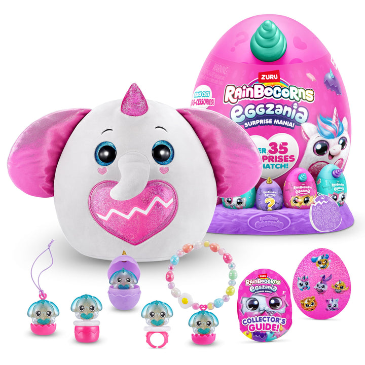 Rainbocorns Eggzania Surprise Mania Peanuts the Elephant - Collectible Plush - Over 20 Surprises Ins