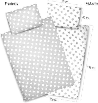 PinkZebra Baby- & Kinderbettwäsche: Decke 100 x 135 cm + Kissen 40 x 60 cm, Babybettwäsche für Mädch
