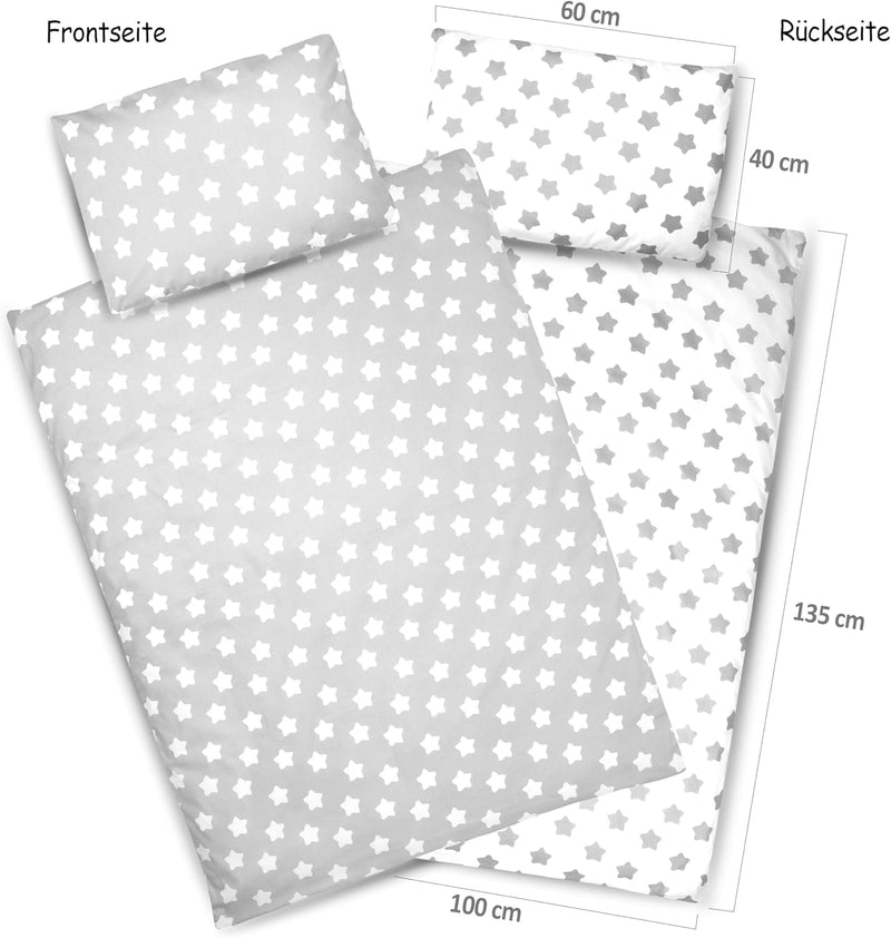 PinkZebra Baby- & Kinderbettwäsche: Decke 100 x 135 cm + Kissen 40 x 60 cm, Babybettwäsche für Mädch
