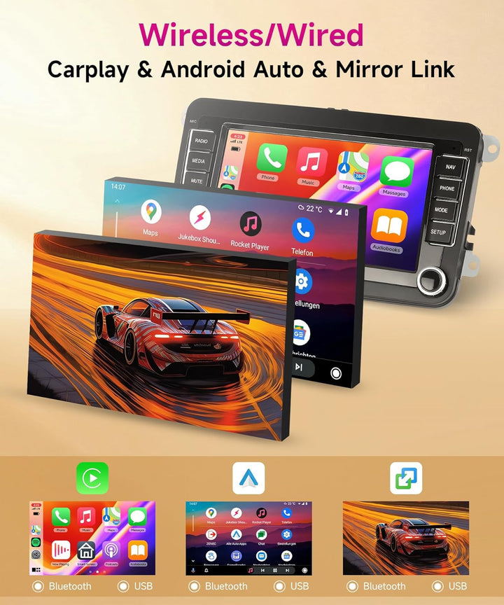 6G+128G 8 Core Wireless Carplay Android Autoradio für VW Golf 5 6 Passat Polo Tiguan Touran Caddy Sk