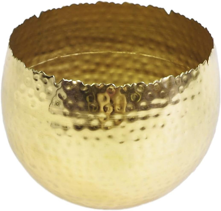 Blumentopf aus Metall, gross, Blatt-Design, Gold, 22cm x 17cm 22cm x 17cm Gold, 22cm x 17cm Gold