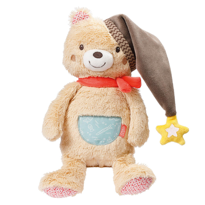 Fehn Nachtlicht Bär – Schlummerlicht & Einschlafhilfe: Kuscheltier mit „Glow-in-The-Dark“-Bestickung