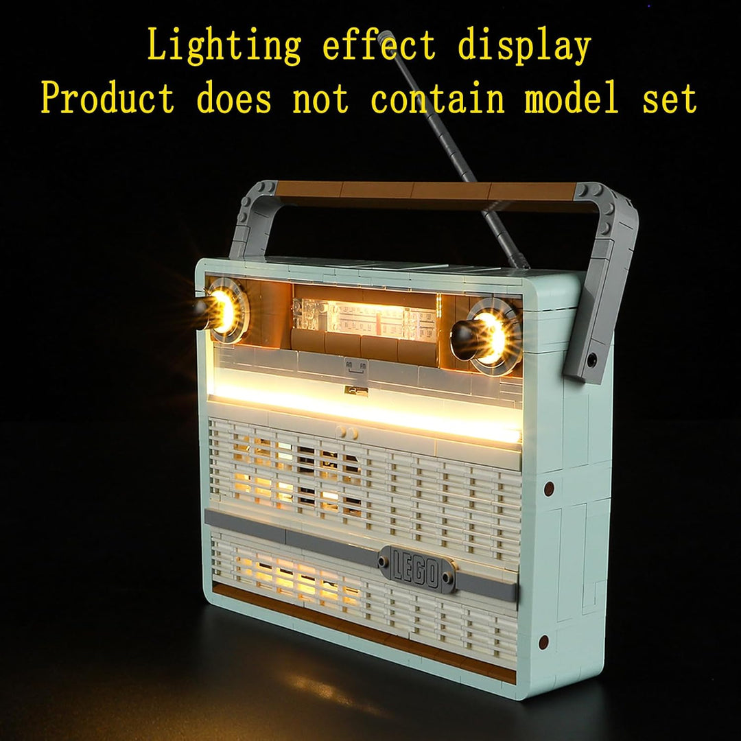 GEAMENT LED Licht-Set Kompatibel mit Lego Retro-Kofferradio - Beleuchtungsset für Icons 10334 Retro