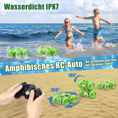 AmazeFun Amphibienfahrzeug Ferngesteuertes Auto ab 4 5 6 7 8 9 Jahre Gestensensor RC Auto Indoor & O