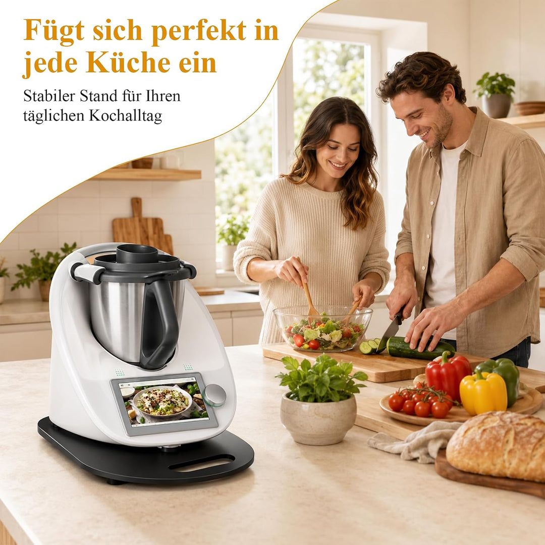 Verbesserte Kugel-Gleitbrett für Thermomix TM6/TM5 Zubehör, leichtgängiges Rollbrett Slider, schwarz