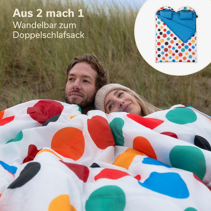 Skandika Deckenschlafsack Sovro | Schlafsack Outdoor für Erwachsene, 3 Jahreszeiten, als Doppelschla