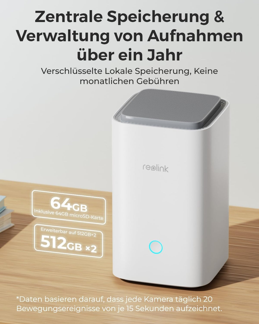 Reolink 4K Überwachungskamera Aussen Akku Set mit Home Hub, Farbnachtsicht, 2.4/5GHz WLAN, 5 Monate