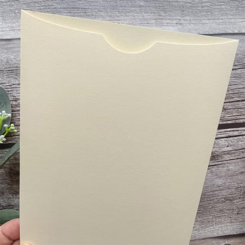 MillaSaw 25 Stück hellgoldene Umschläge für Hochzeitseinladungen, Ankündigungen, Geburtstage, 13,2 x