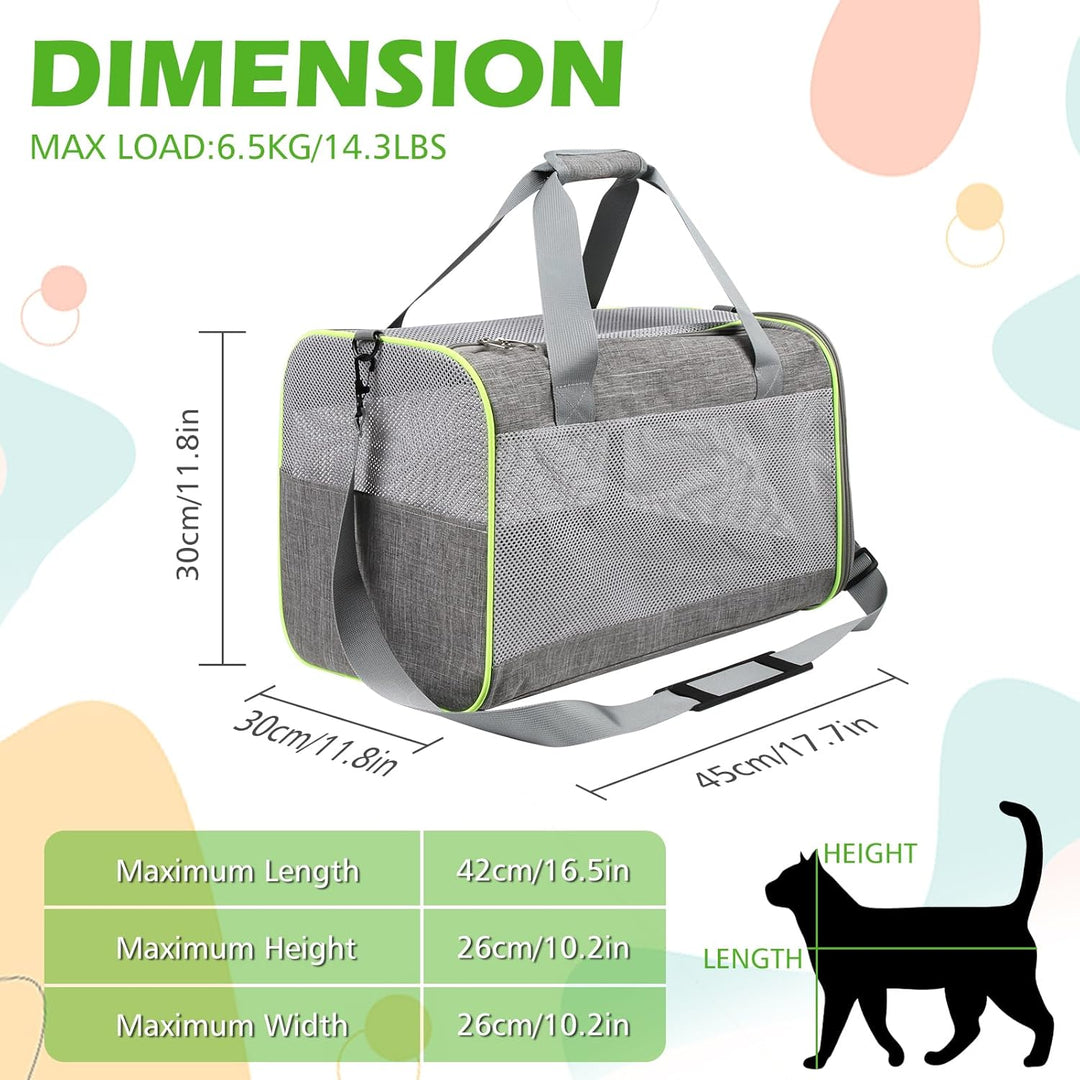 Lannvan Transportbox Hund, Katzen Transportboxen bis 6,5kg, Hundebox Auto Transporttasche Katze Atmu