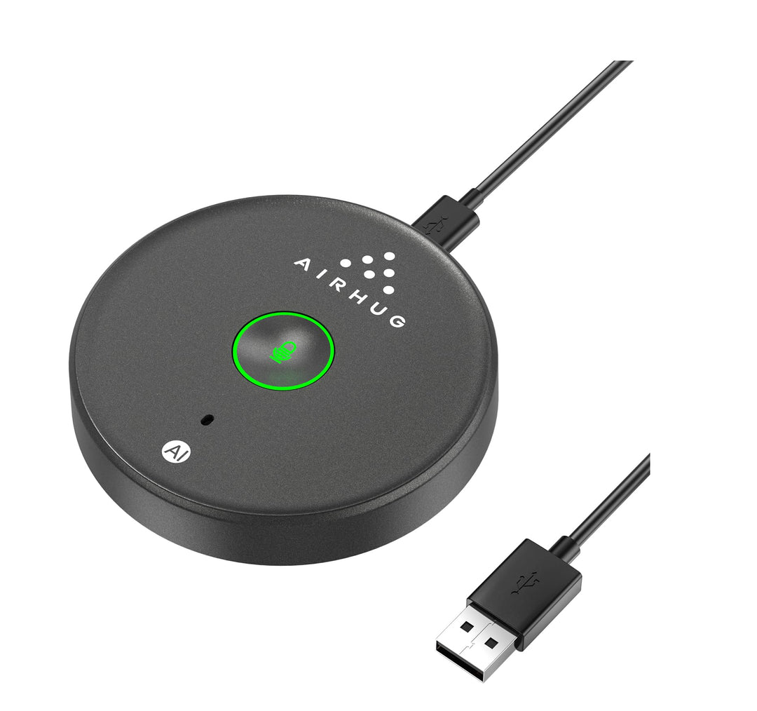 AIRHUG USB-Mikrofon, ohne Lautsprecher, Desktop-Computer-Mikrofon, Stummschalttaste mit LED-Anzeige,
