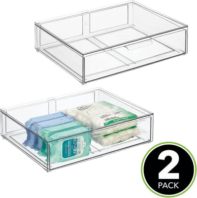 mDesign Kosmetikorganizer – stapelbare Schubladenbox aus Kunststoff – praktische Box zur Aufbewahrun