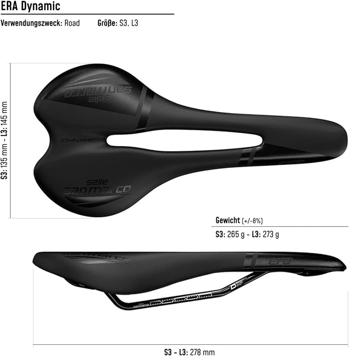 Selle San Marco Herren San Marco Era Sattel O Back/Black Wide, O Back/Black Wide