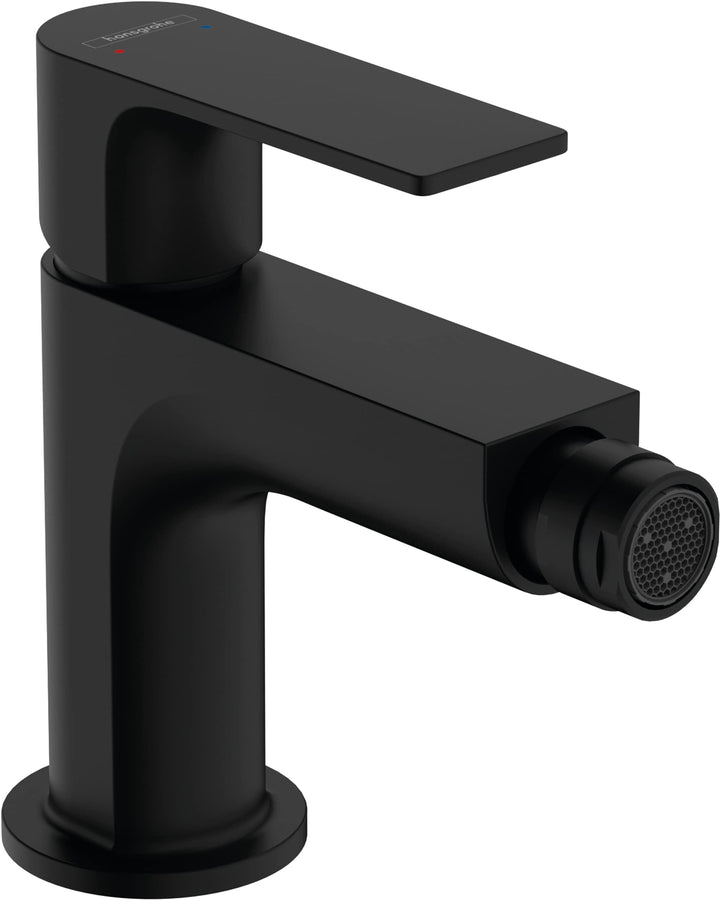 hansgrohe Einhebel-Bidetmischer Rebris E, Bidetarmatur mit Zugstange, wassersparend, Mattschwarz Mat