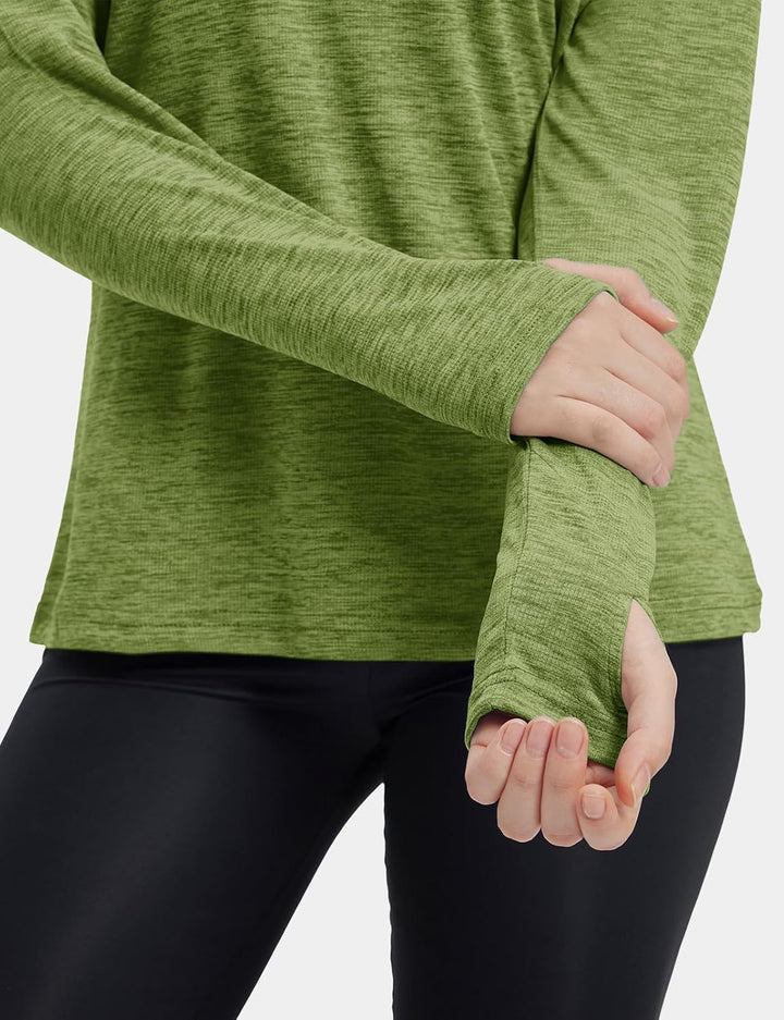 Damen Sport Shirt Langarm Laufshirt UPF 50+ UV Schutz Schnelltrocknend Pullover Sweatshirts Fitness