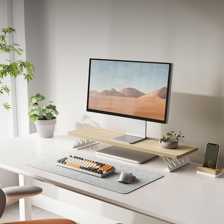 Fenge Dual Monitorständer mit Modernen Metallfüssen Multifunktionaler Bildschirmständer für Computer