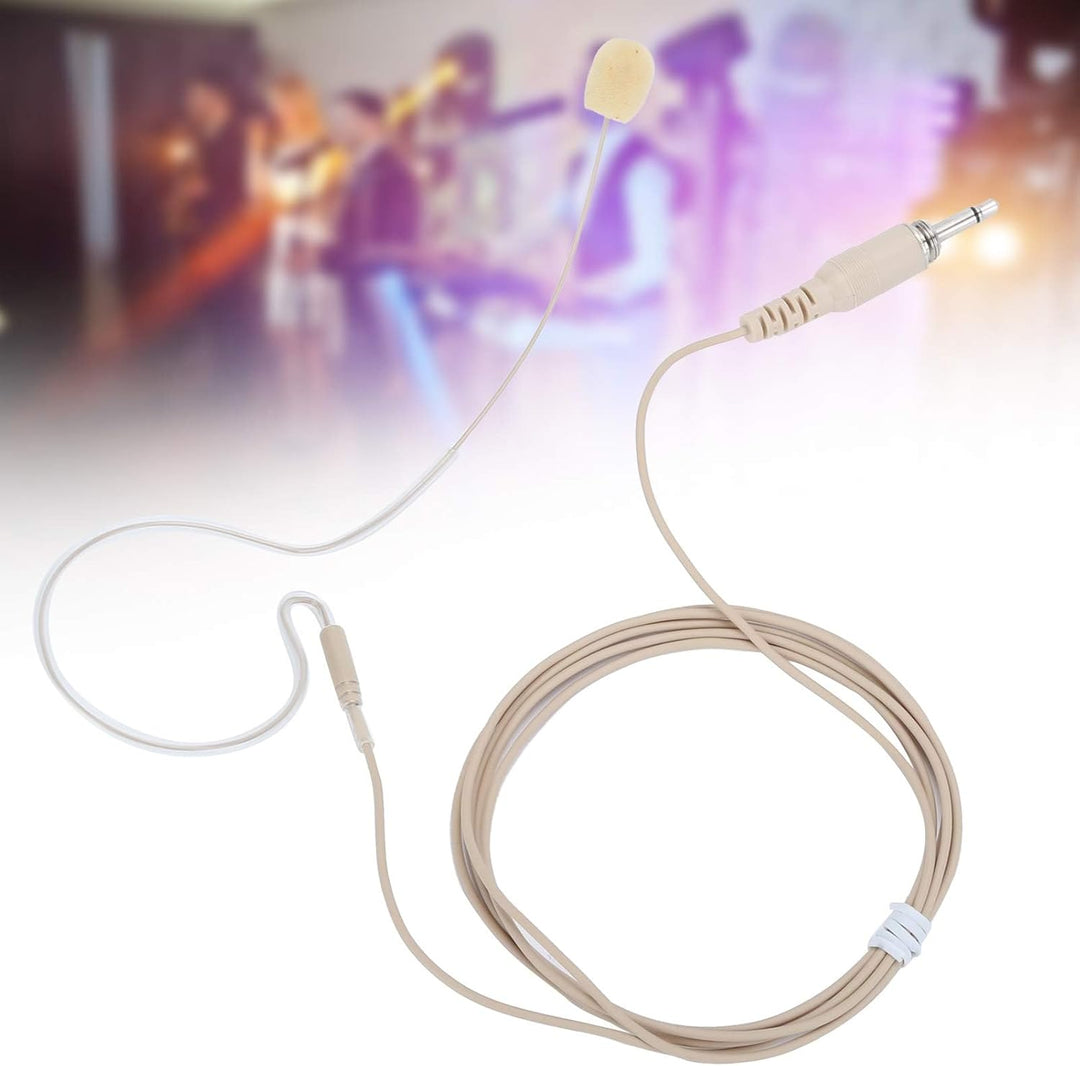 Dpofirs 3,5-mm-Jack-Single-Earhook-Mikrofon-Headset, omnidirektionales Schraubenkondensatormikrofon
