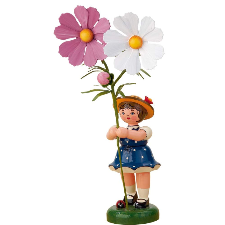 Hubrig Volkskunst Blumenkinder Blumenmädchen mit Cosmea * Höhe 24 cm