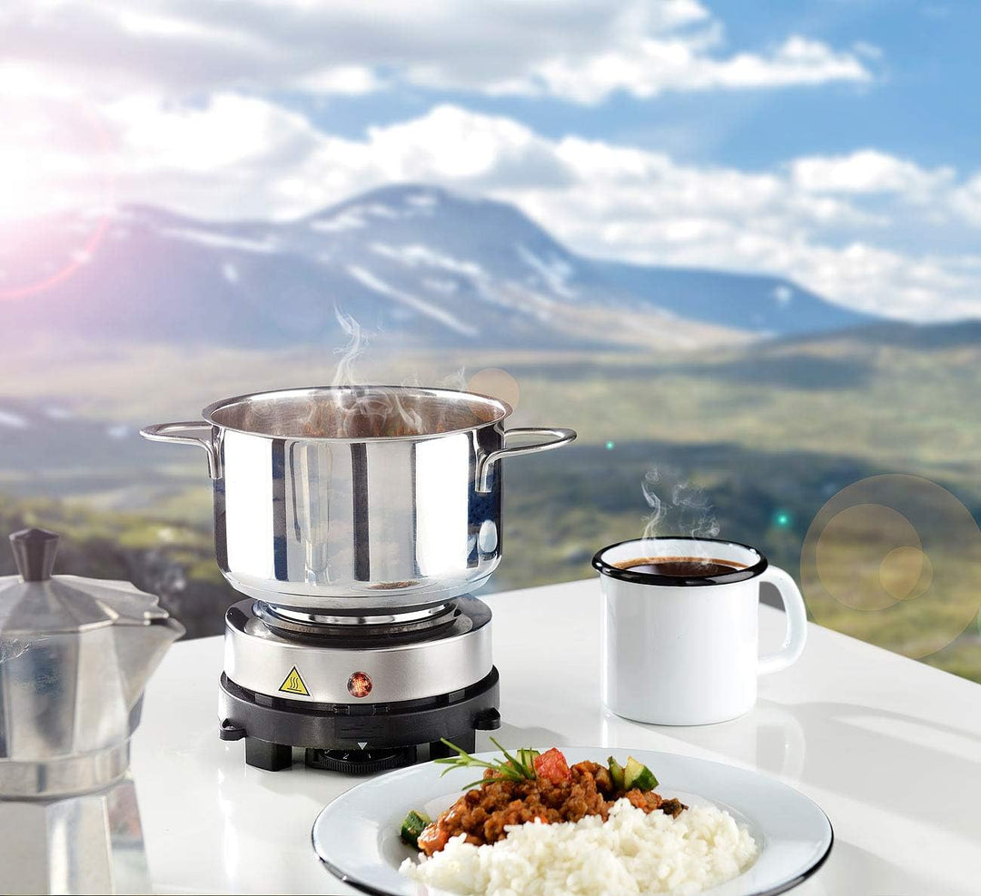 Rosenstein & Söhne Heizplatte: Elektrische Mini-Einzel-Kochplatte & Espresso-Kocher, 500 W, 3 Tassen