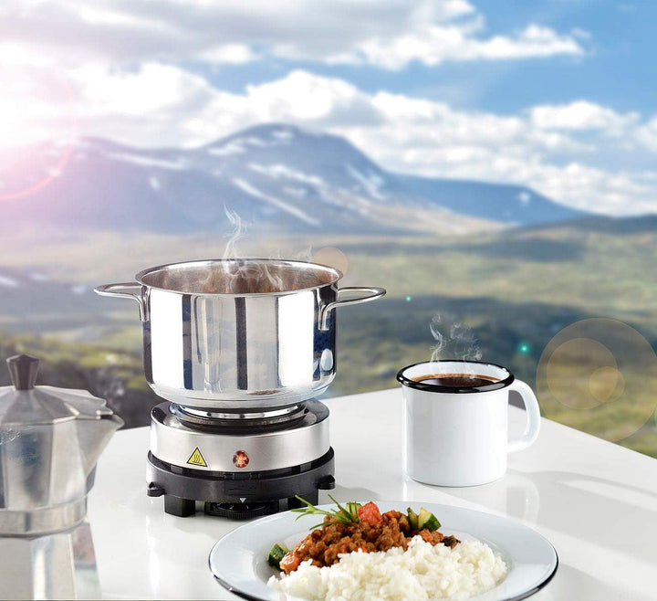 Rosenstein & Söhne Heizplatte: Elektrische Mini-Einzel-Kochplatte & Espresso-Kocher, 500 W, 3 Tassen