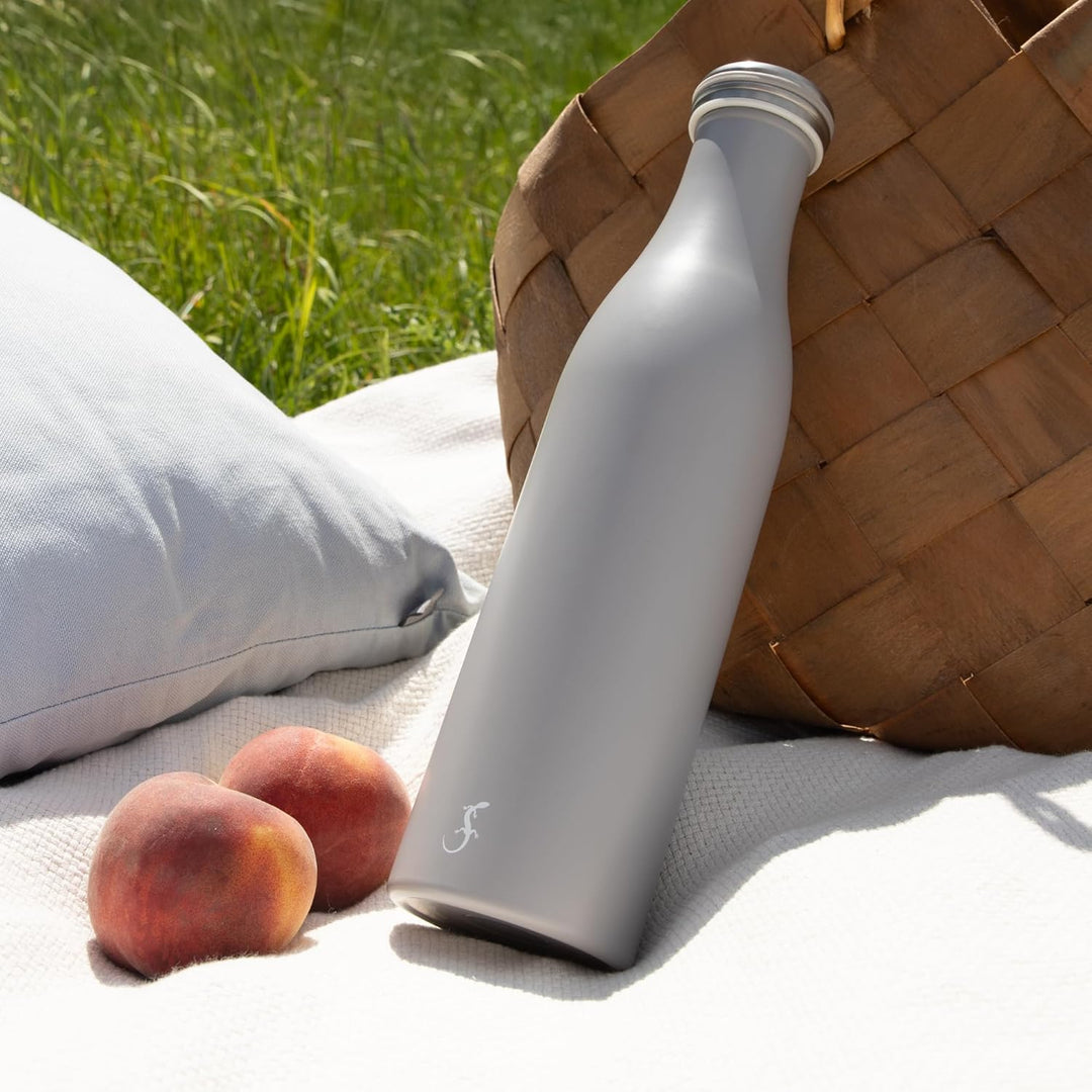 LURCH Edelstahl-Isolierflasche 0,5 l in Jura grey - Perfekt für jede Aktivität, Jura Grey