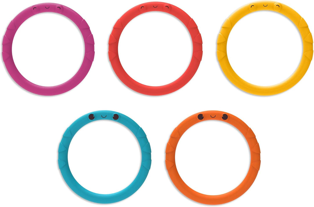 B. toys - Sling-A-Ring-Wurf - Ringwurfspiel - Drinnen und Aussen - Spiele für Kinder - 5 Stifte & 5