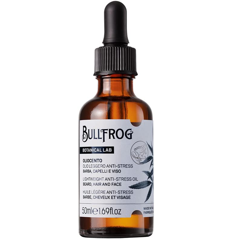 Bullfrog - Bart- und Haaröl 50ml | Hanfnote | 100% Natürlich | Pflegt und Erweicht | Feuchtigkeit fü