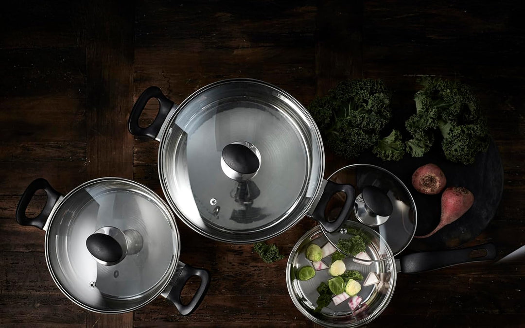 Funktion Saucepan set 6 dele 1.8 Liter Glänzender Stahl, 1.8 Liter Glänzender Stahl