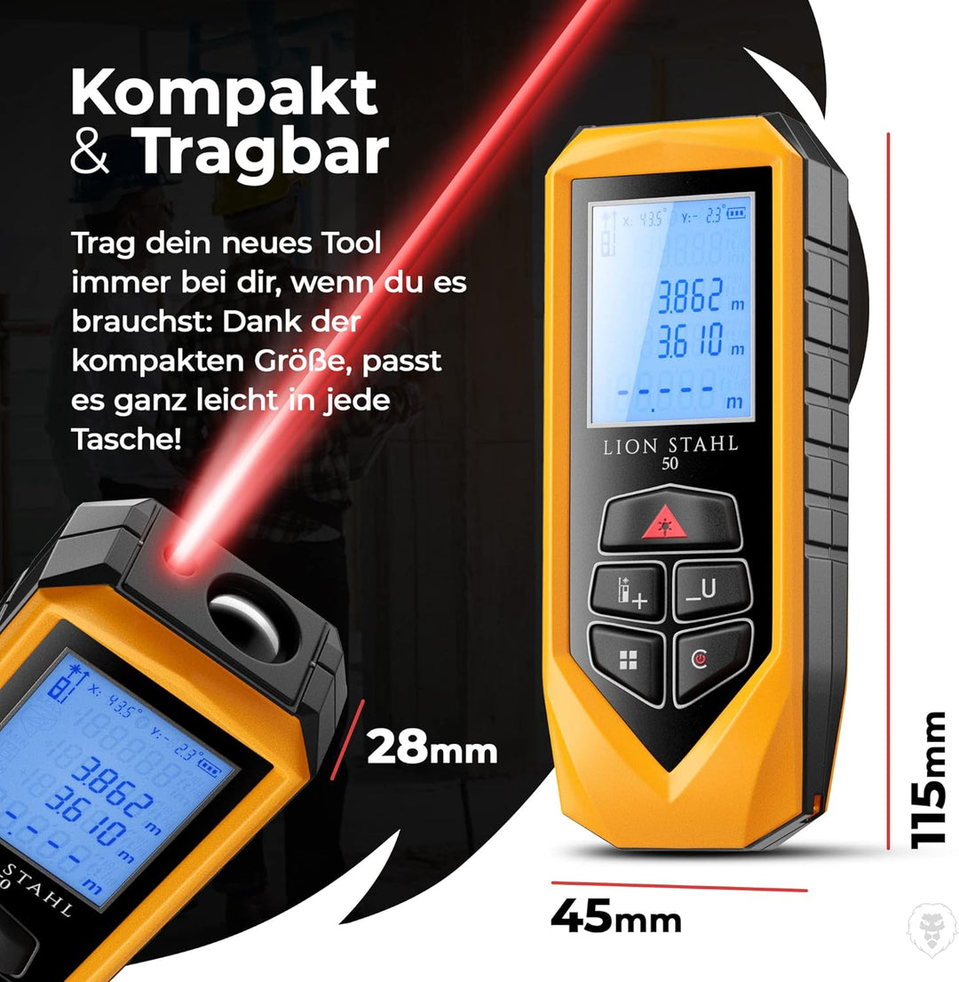 Germany Laser-Entfernungsmesser von 5cm-50m Innenbereich, Laser-Champion, Keep-Balance, inkl. Batter