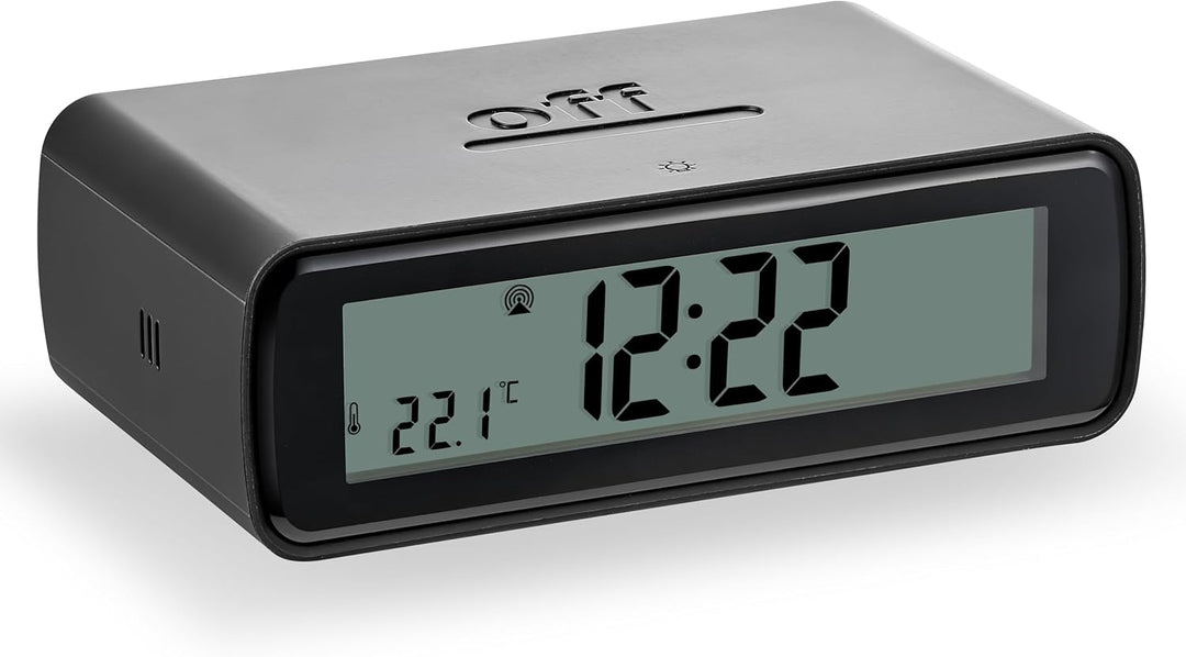 Atlanta Funkwecker digital LCD Flip Clock Licht Snooze Repetition Crescendo Alarm - 1874/7 (Schwarz)