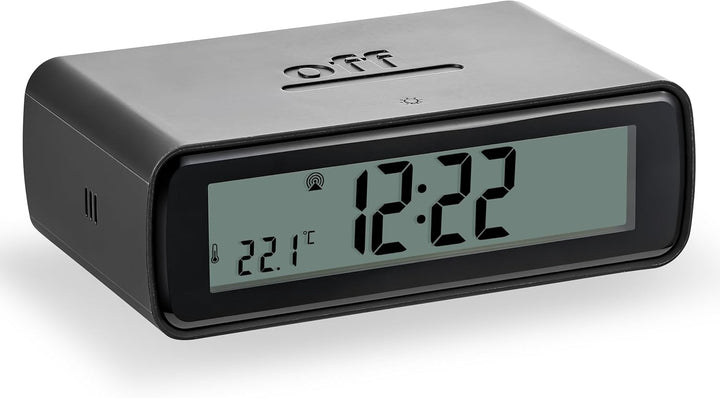 Atlanta Funkwecker digital LCD Flip Clock Licht Snooze Repetition Crescendo Alarm - 1874/7 (Schwarz)
