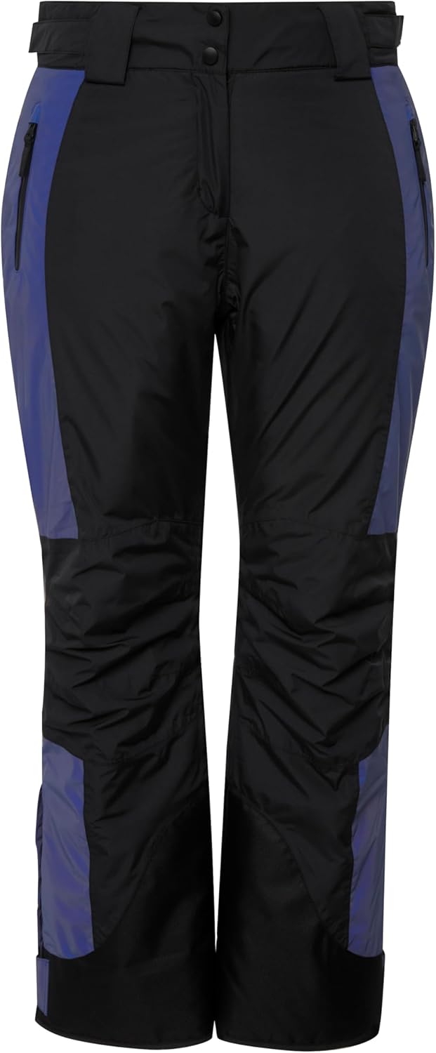Ulla Popken Damen Skihose Reflektierend, Wasserdicht Hose 48 Schwarz, 48 Schwarz