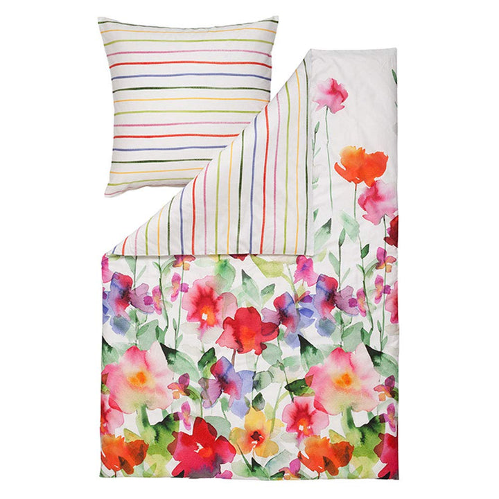 Estella Wendebettwäsche Set Aquarell 4703 985 Blumen Mako Satin 135 cm x 200 cm 135 x 200 cm, 135 x