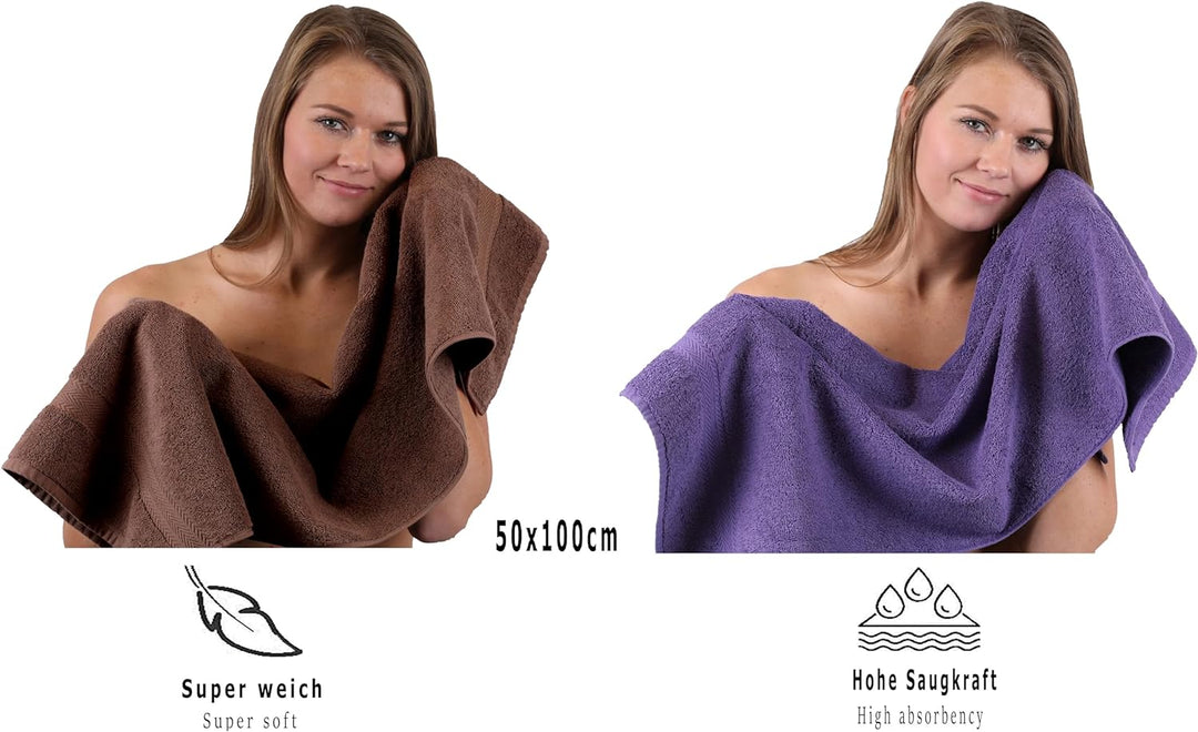 Betz 10-TLG. Handtuch-Set Premium 100% Baumwolle 2 Duschtücher 4 Handtücher 2 Gästetücher 2 Waschhan