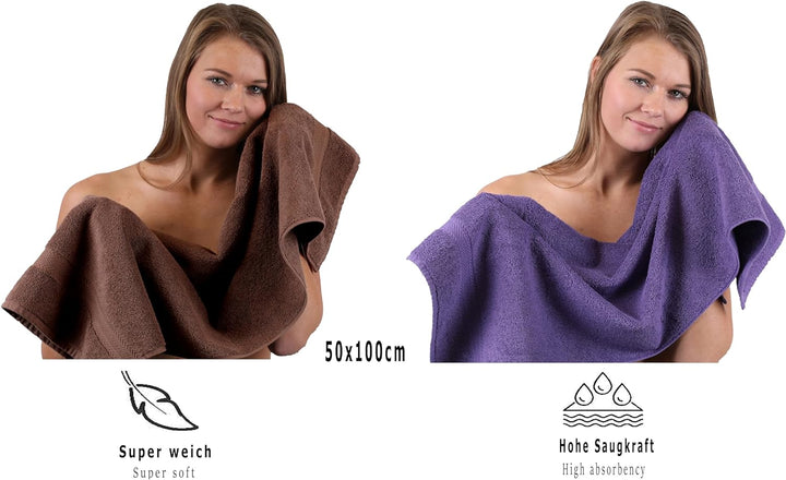 Betz 10-TLG. Handtuch-Set Premium 100% Baumwolle 2 Duschtücher 4 Handtücher 2 Gästetücher 2 Waschhan
