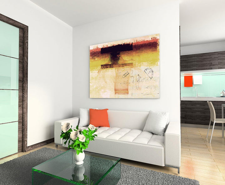 Paul Sinus Art Der bittere Gruss - Abstraktes Bild auf Leinwand Abstrakt140_cm_dekoratives LeinLeinw