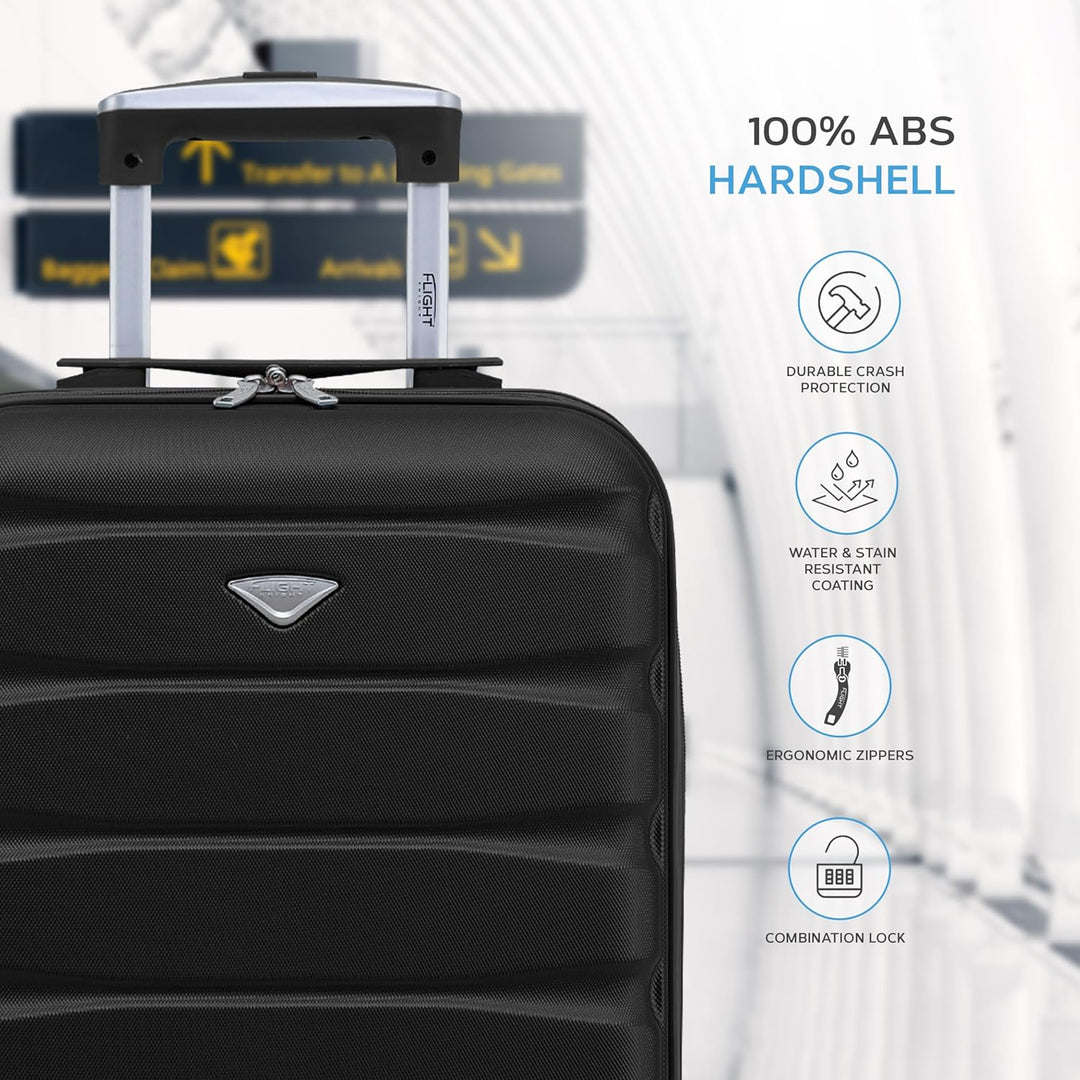 Flight Knight 3er-Pack Leichte 4-Rad-abs-hartschalenkoffer Handgepack, Zugelassen Fur Uber 35 Flugge
