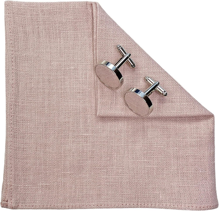 LINILI Leinen Accessoires SET: Fliege, Hosenträger, Einstecktuch, Manschettenknöpfe- Fliege Bereits