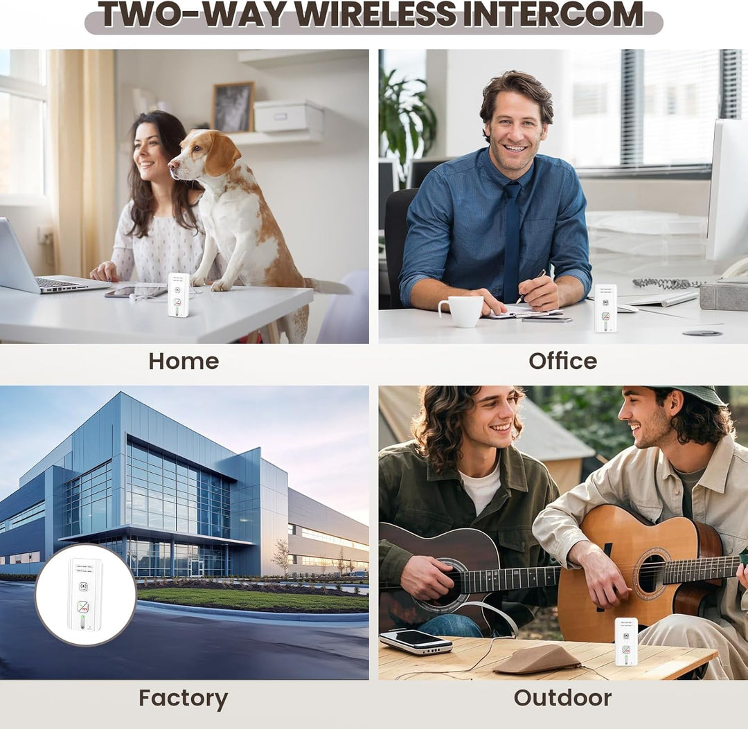 Gegensprechanlage Funk Kabellos, 2-Wege-Gegensprechanlage, Kabelloses Intercom-System für Zuhause, 5
