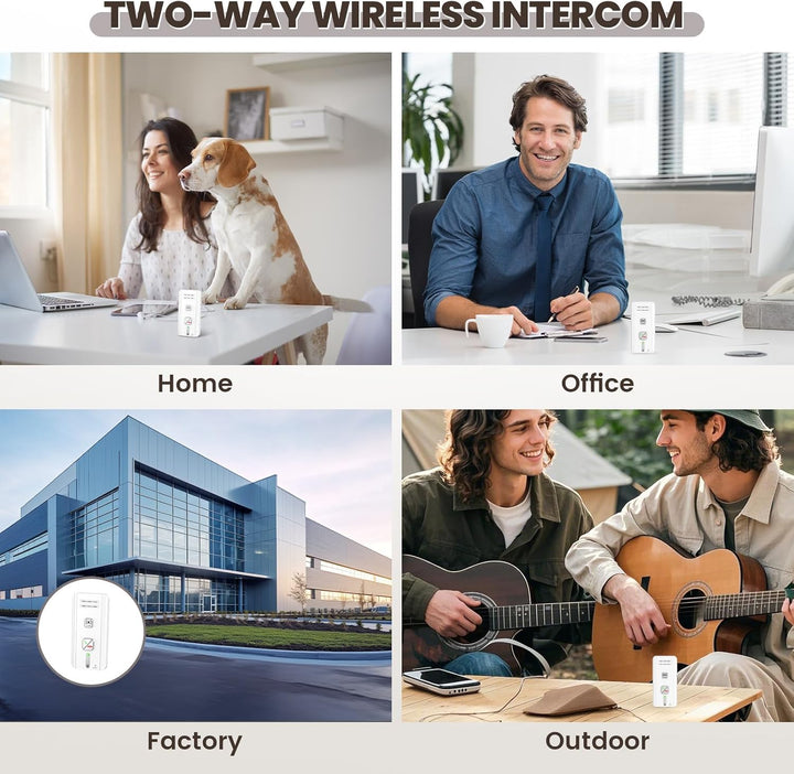 Gegensprechanlage Funk Kabellos, 2-Wege-Gegensprechanlage, Kabelloses Intercom-System für Zuhause, 5