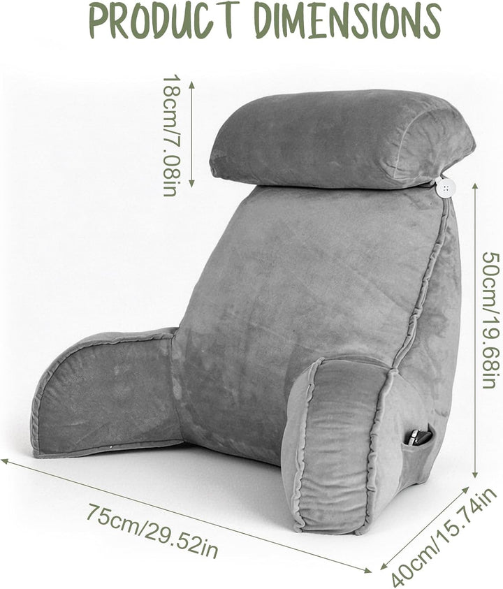 FARYODI Extra Grosses Lesekissen mit Abnehmbarer Hülle, Gefüllt mit Hohlfaser, Ergonomisches Rückens