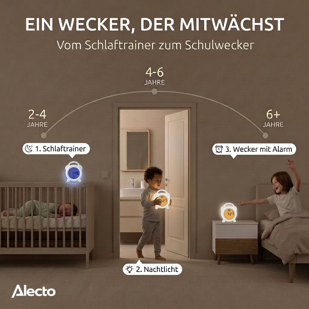 Alecto BC-100 - Wecker Kinder - Schlaftrainer Kinder