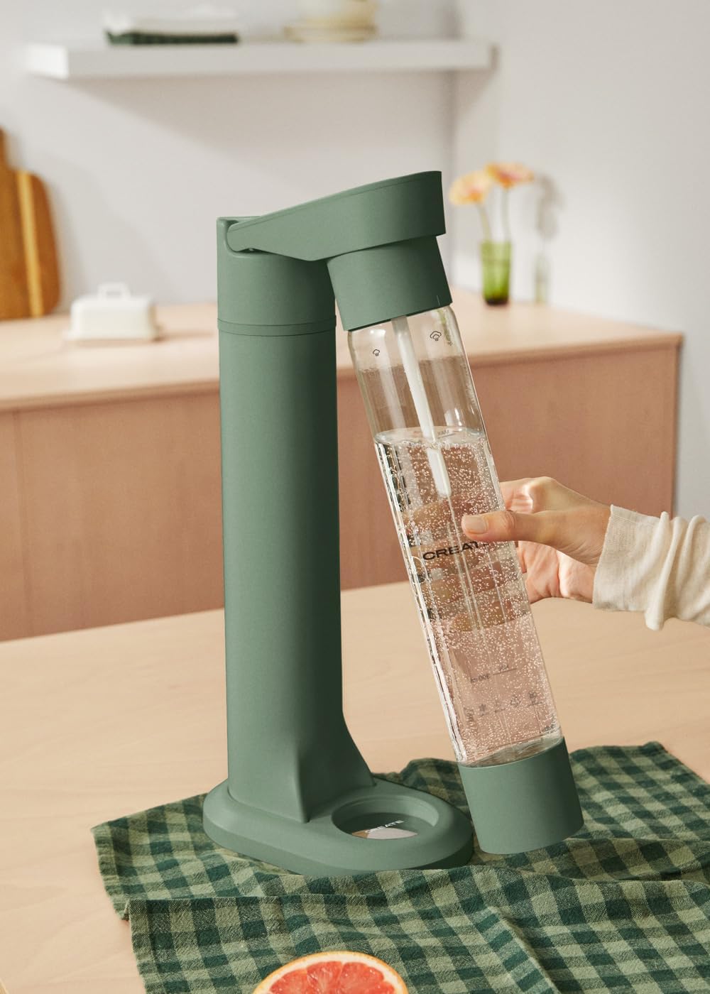 CREATE/SODA MAKER STUDIO/Wassersprudler 1L Salbeigrün/Keine CO2-Flaschen enthalten, kohlensäurehalti