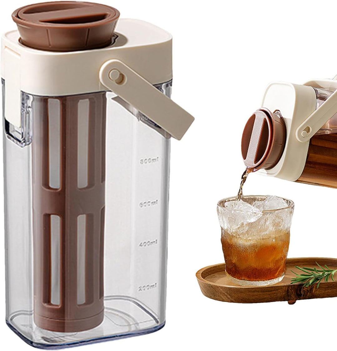 Cold Coffee Brewer,1 Liter Cold Brew Tea Maker Coffee Pot - Platzsparendes Glas mit Griff, grosse Ka