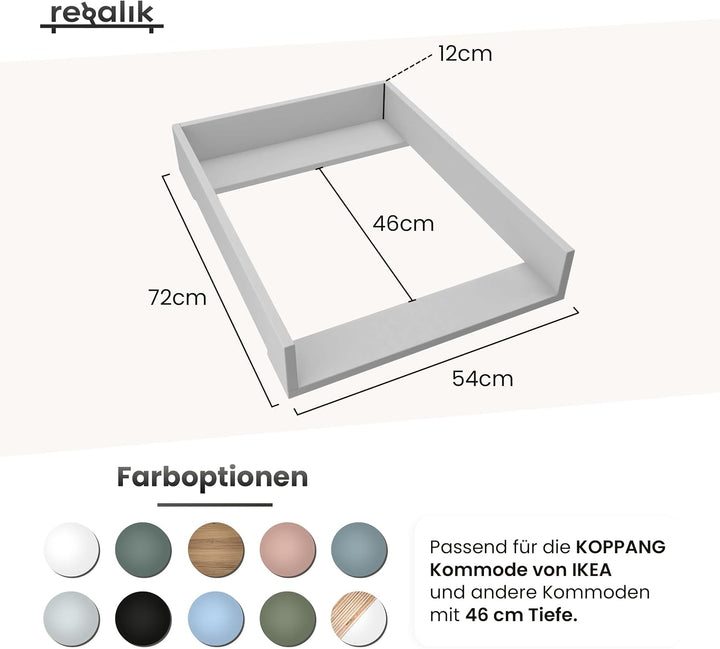 Wickelaufsatz für Koppang von IKEA, Wickeltischaufsatz für 46 cm Kommoden, Abnehmbar Wickelkommode a